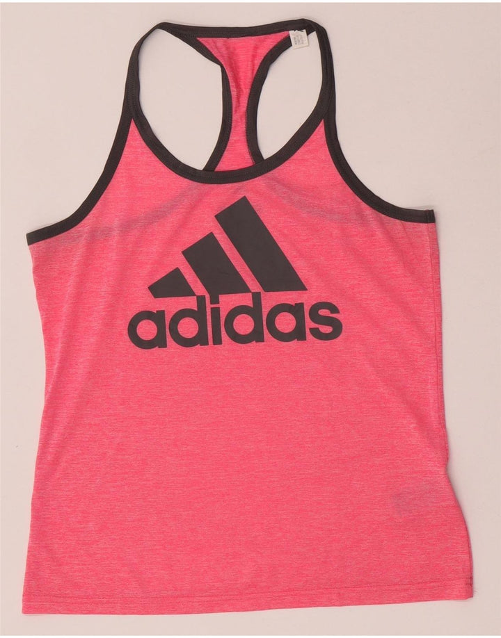 Adidas Feminino Climacool Graphic Vest Top UK 12/14 Médio Rosa Poliéster