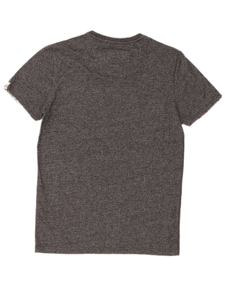 Camiseta masculina Superdry Top pequeno algodão manchado cinza