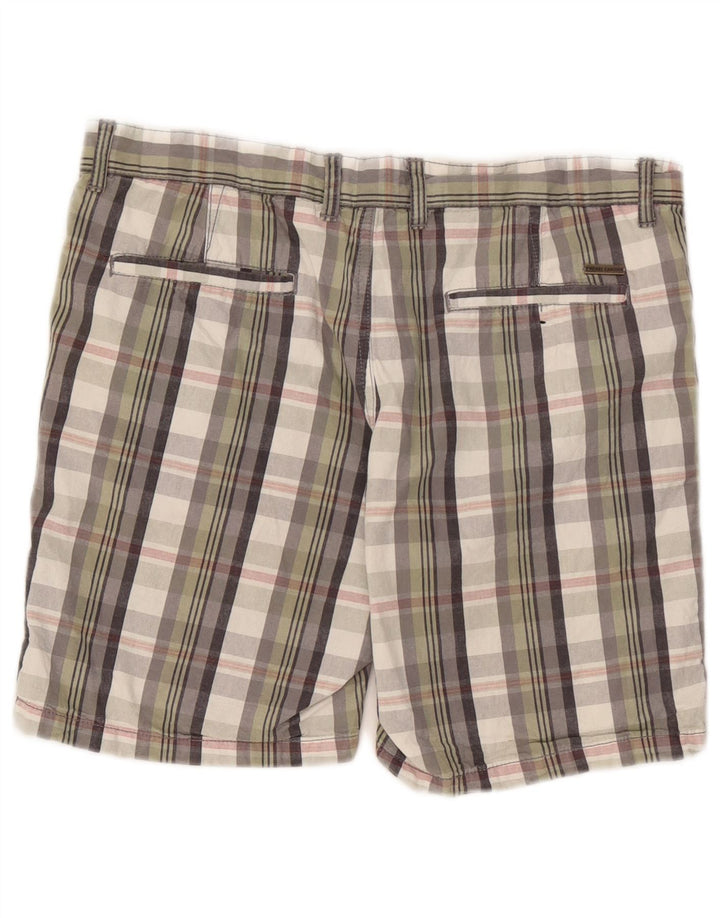 Pierre Cardin Mens Regular Fit Chino Shorts W34 Grande Xadrez Multicolorido