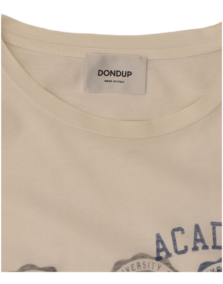Camiseta gráfica masculina Dondup Top médio branco