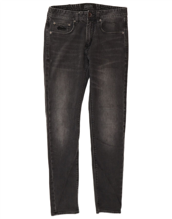 Superdry Mens Slim Tapered Jeans W30 L30 Cinza Algodão