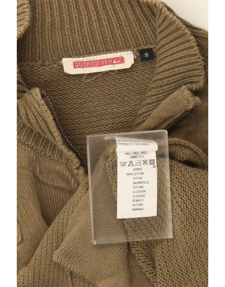 Suéter cardigã masculino Quiksilver pequeno algodão cáqui