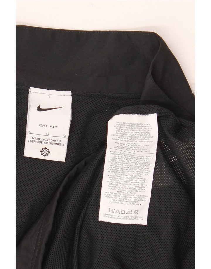 Nike Mens Dri Fit Tracksuit Top Jaqueta Grande Preto Colorblock Poliéster