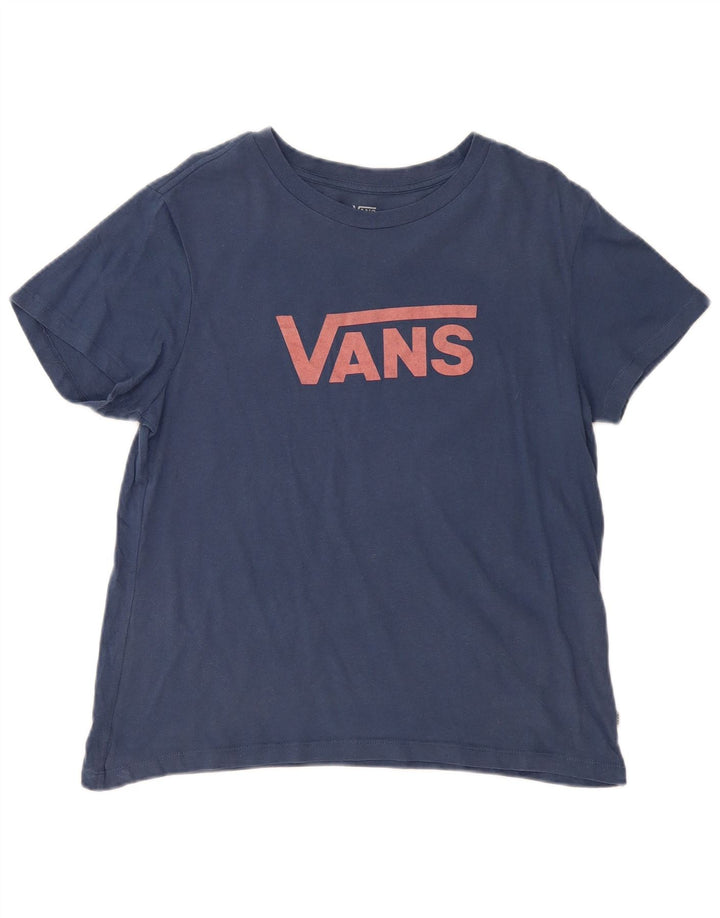 Camiseta feminina Vans com estampa gráfica UK 16 grande algodão azul marinho