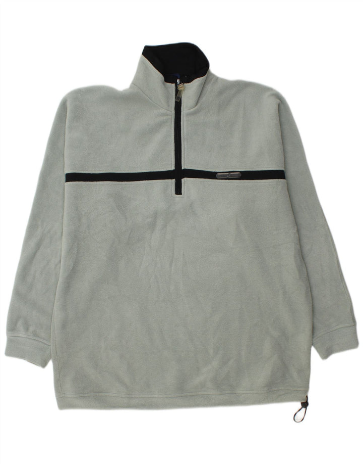 Asics Mens Zip Neck Fleece Jumper Grande Verde Colorblock
