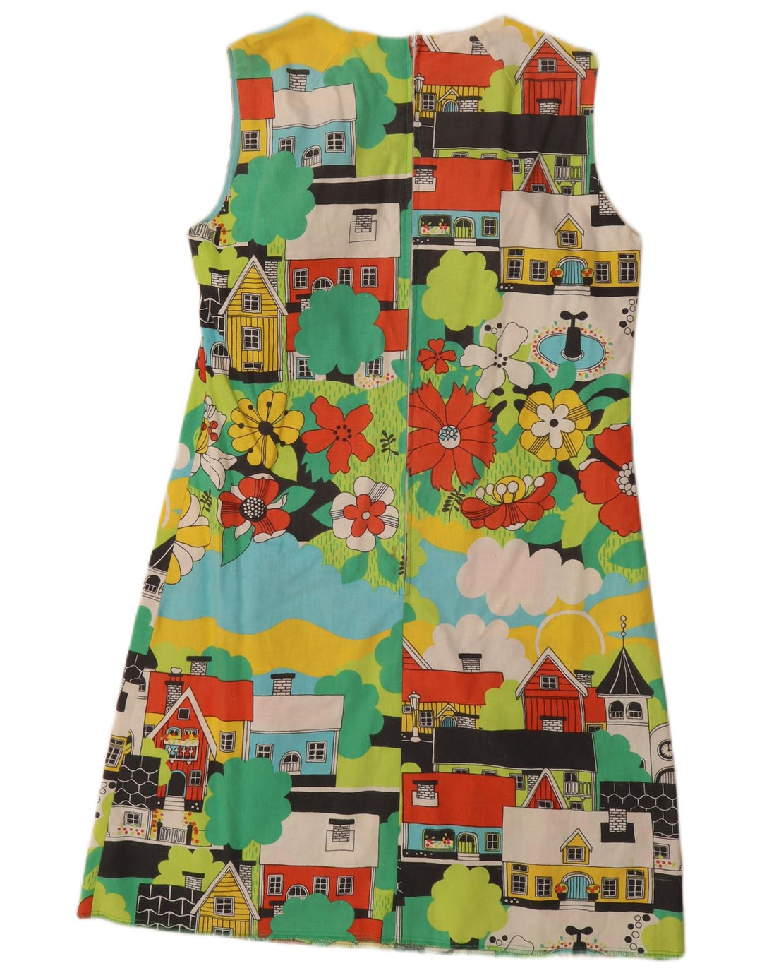 Vestido básico feminino VINTAGE IT 42 médio floral multicolorido novidade