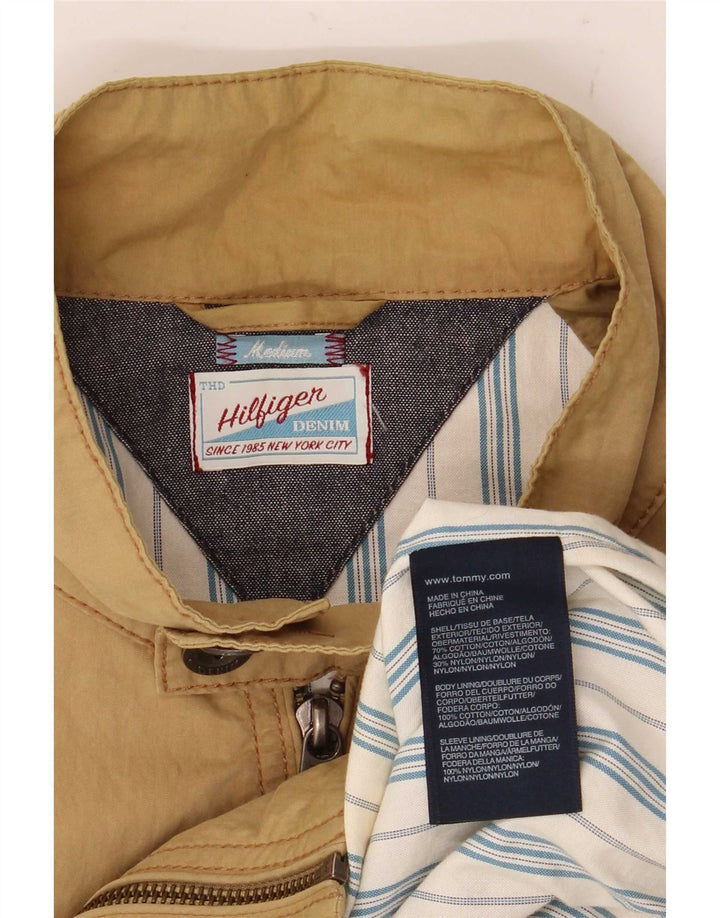 Jaqueta bomber masculina Tommy Hilfiger Reino Unido 38 algodão bege médio