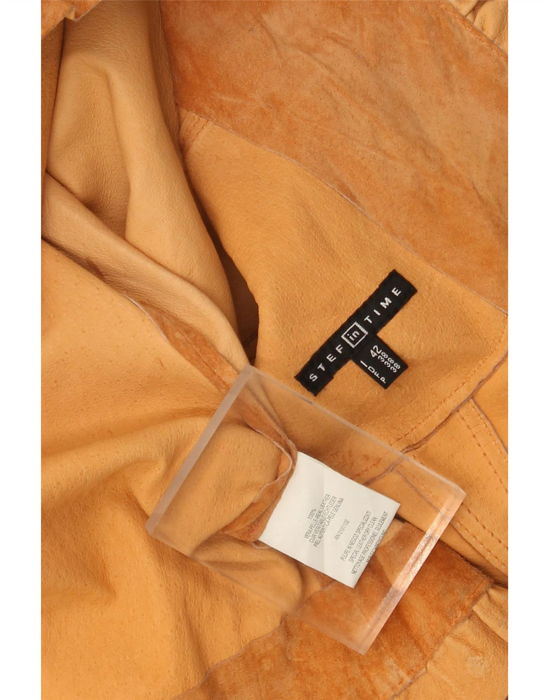 Jaqueta feminina de camurça Stef In Time IT 42 couro bege médio