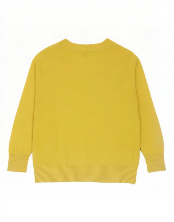 Suéter feminino Oasis com manga 3/4 e manga 3/4 Reino Unido 12 algodão amarelo médio