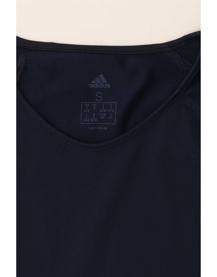 Camiseta feminina Adidas UK 8/10 pequena azul marinho poliéster