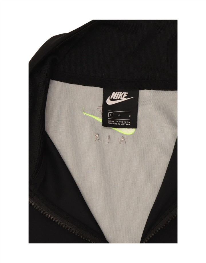 Moletom masculino NIKE gráfico com zíper e gola alta cinza bloco colorido