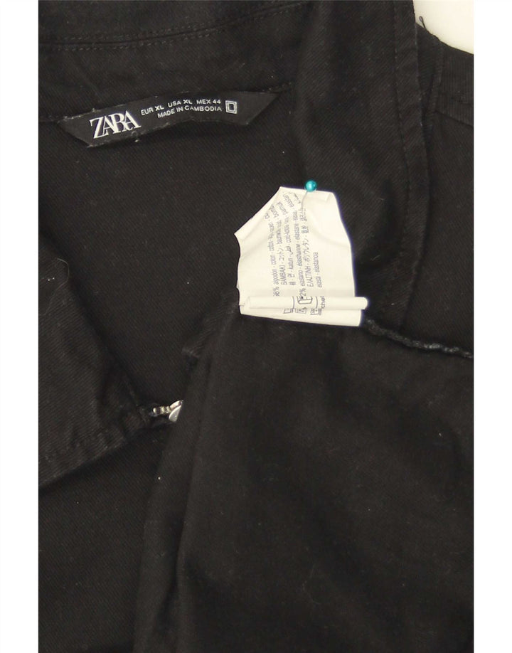 Jaqueta bomber masculina Zara UK 42 XL algodão preto