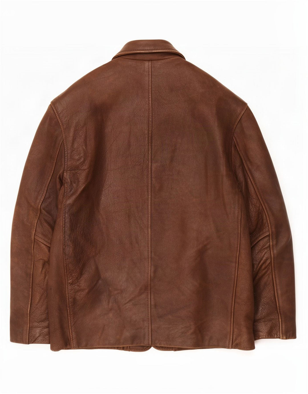 Jaqueta blazer de couro masculina Bomb Boogie com 4 botões Reino Unido 36 poliéster marrom pequeno