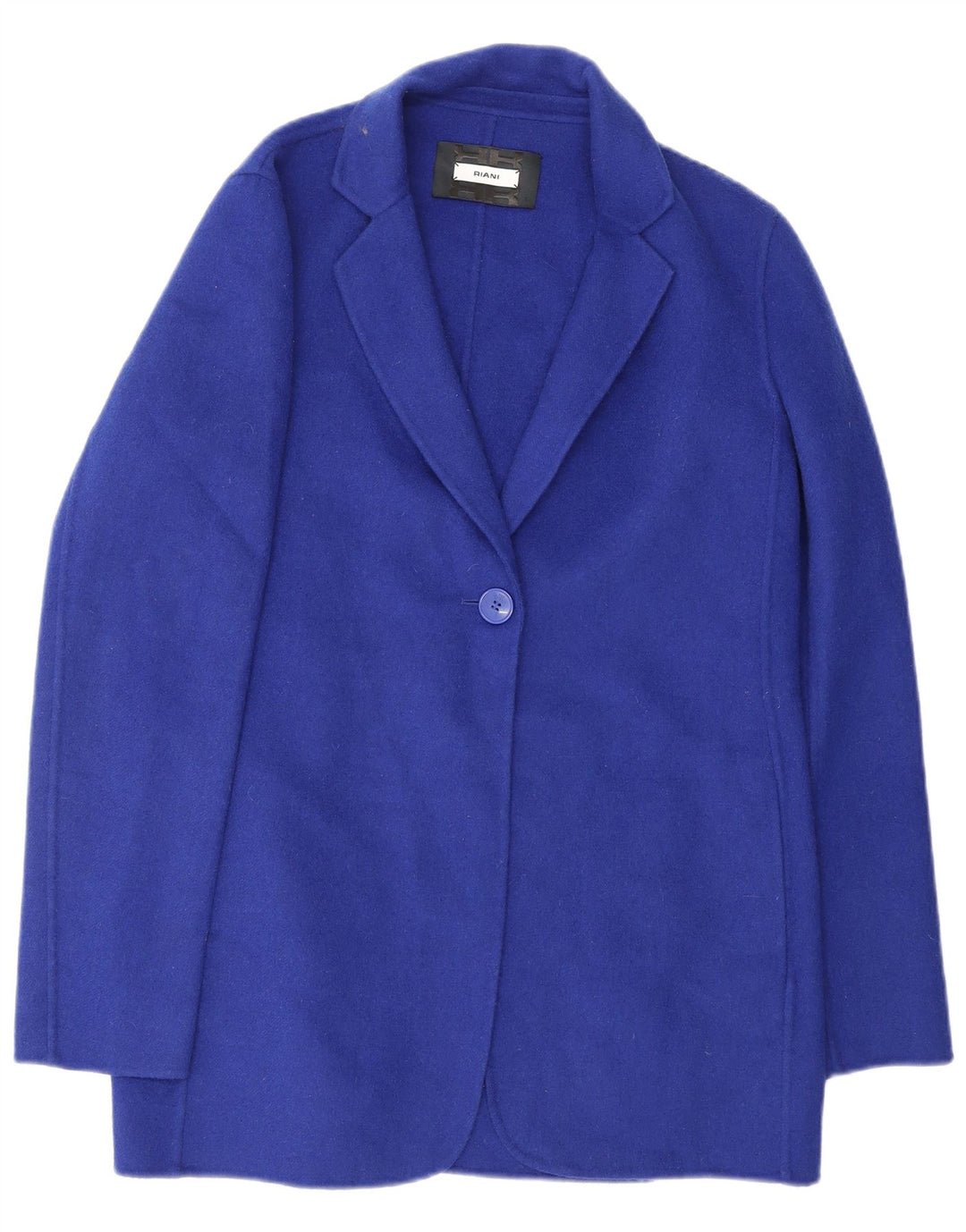 Jaqueta blazer feminina Riani com 1 botão Reino Unido 10 lã azul pequena