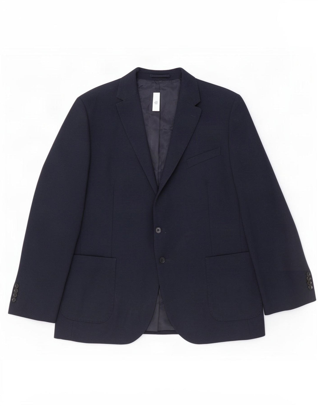 Jaqueta blazer masculina de 2 botões Marks & Spencer Reino Unido 48 4XL azul marinho poliamida