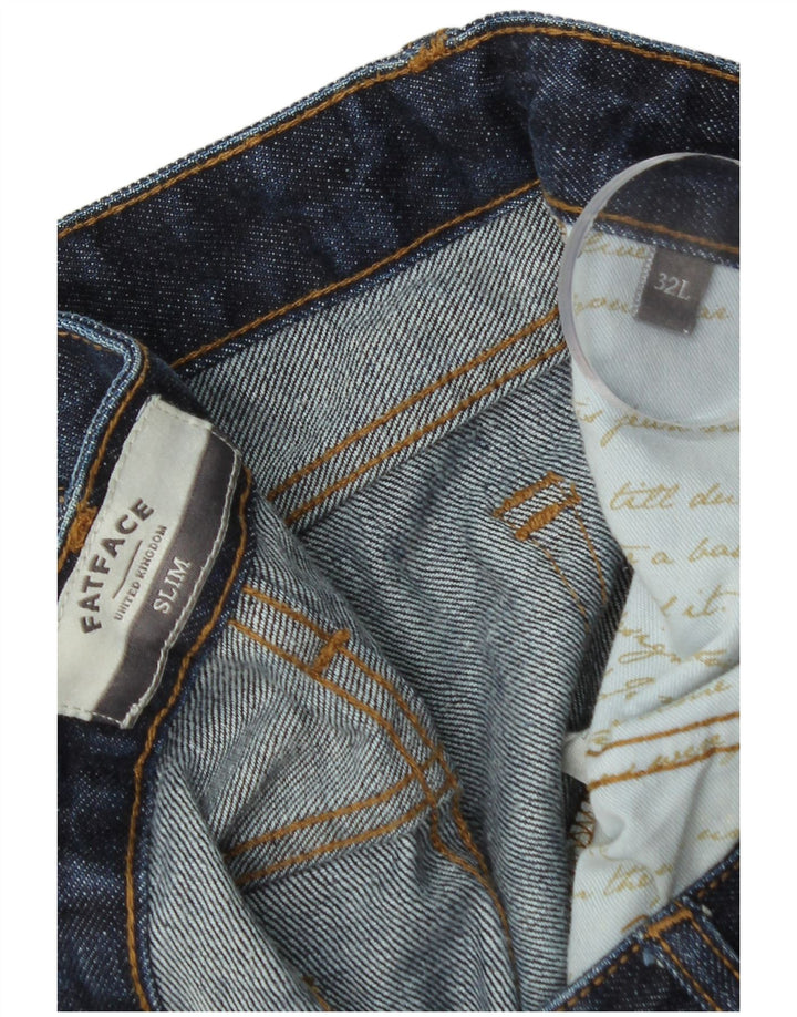 Fat Face Mens Slim Jeans W32 L34 Azul Marinho Algodão