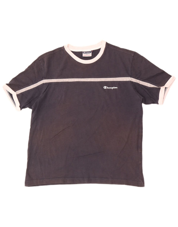 Camiseta feminina Champion UK 16 grande algodão colorblock azul marinho
