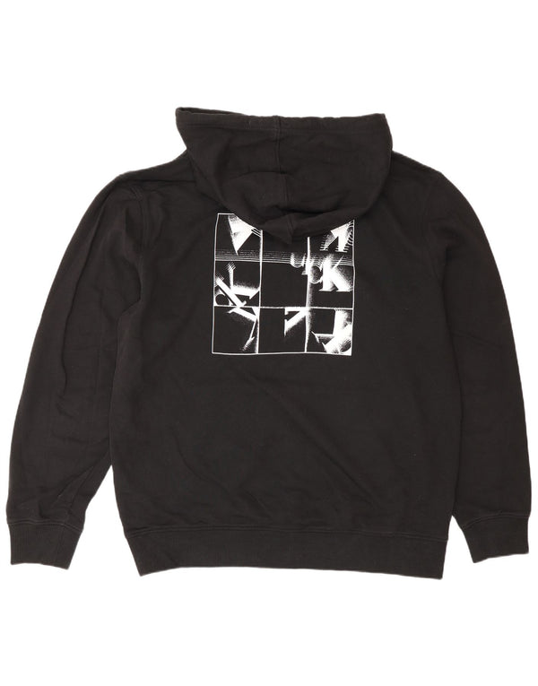 Calvin Klein Jeans masculino gráfico moletom com capuz XL algodão preto