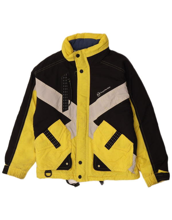 Jaqueta de esqui masculina com capuz Sergio Tacchini UK 36 Small Yellow Colourblock