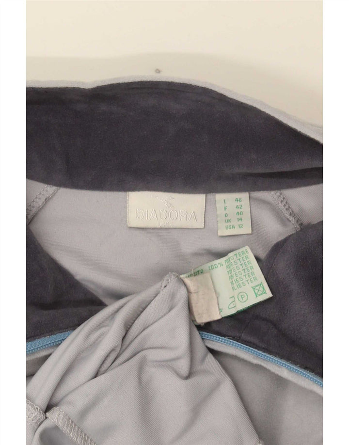 Diadora Womens Tracksuit Top Jacket UK 14 Grande Cinza Poliéster