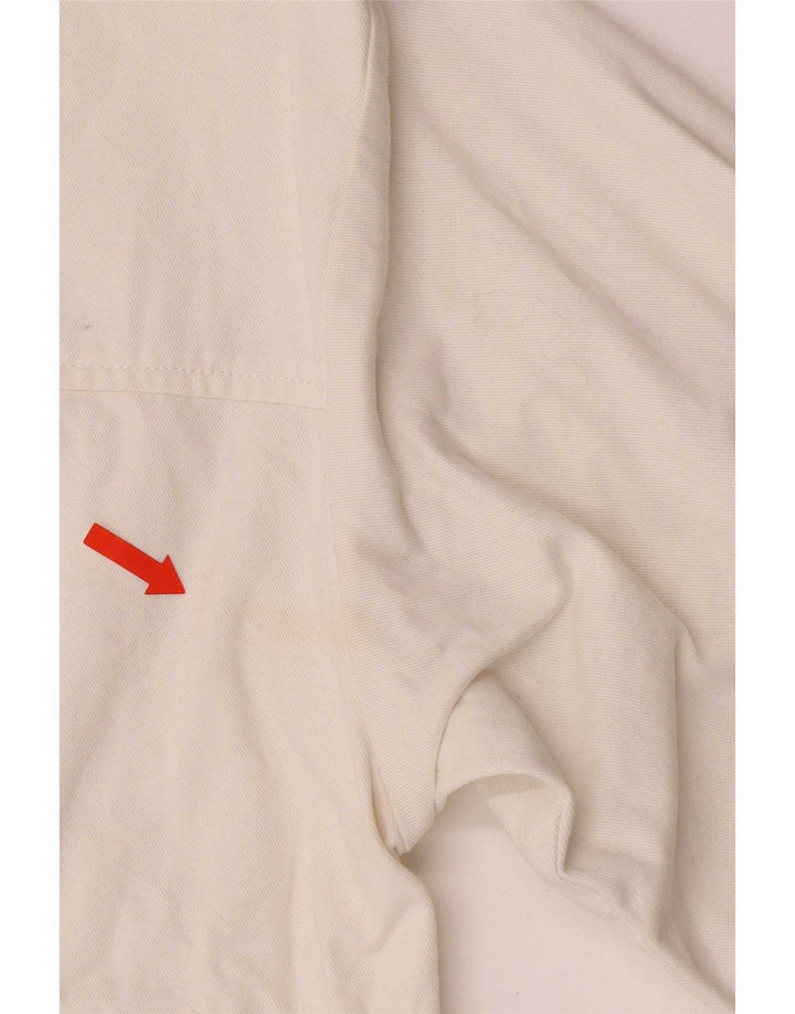 Jaqueta jeans feminina vintage UK 10 algodão branco pequeno