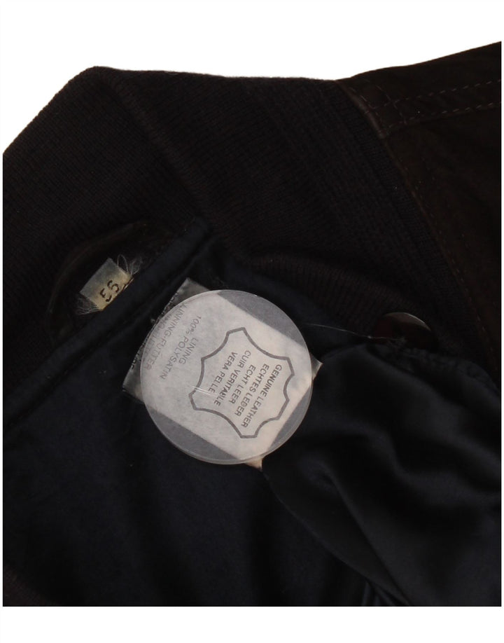 Jaqueta bomber masculina vintage de camurça IT 56 3XL couro marrom