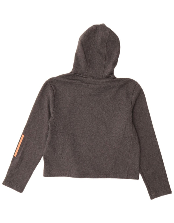 Adidas Meninas Crop Hoodie Jumper 14-15 Anos Cinza Algodão