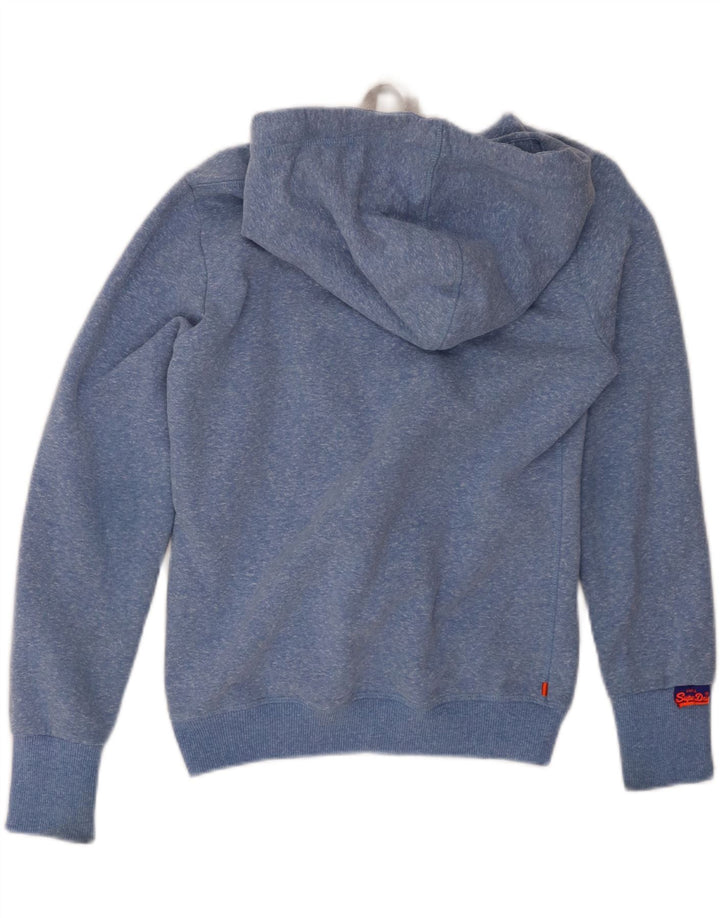 Superdry feminino gráfico moletom com capuz UK 12 poliéster azul médio