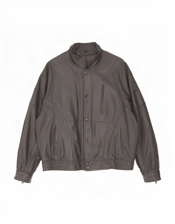 Jaqueta de couro masculina vintage IT 50 grande preta