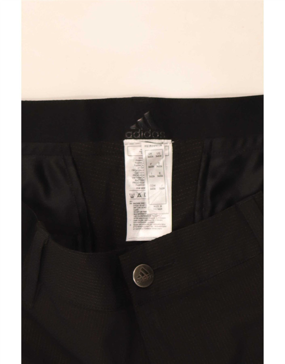 Adidas Mens Slim Chino Calças W34 L29 Poliéster Preto