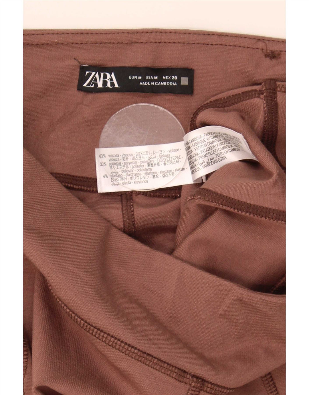 Zara Leggings feminino médio W28 L29 marrom viscose