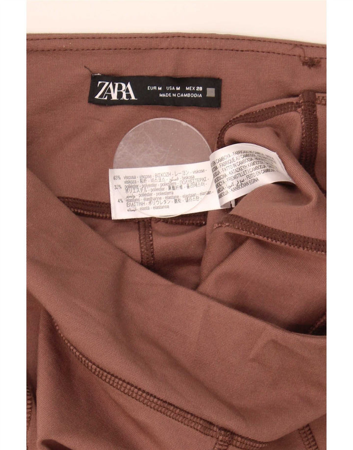 Zara Leggings feminino médio W28 L29 marrom viscose