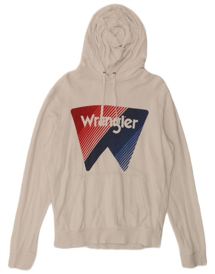 Suéter masculino com capuz gráfico WRANGLER pequeno algodão branco