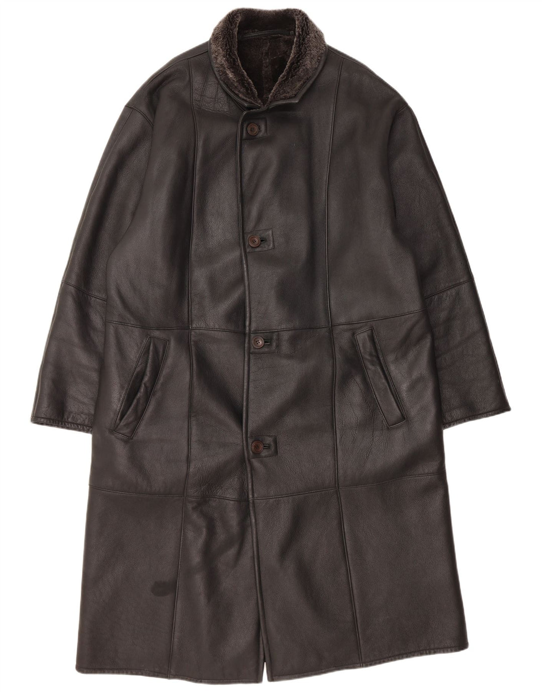 Sobretudo masculino Bugatti Shearling EU 56 3XL couro preto