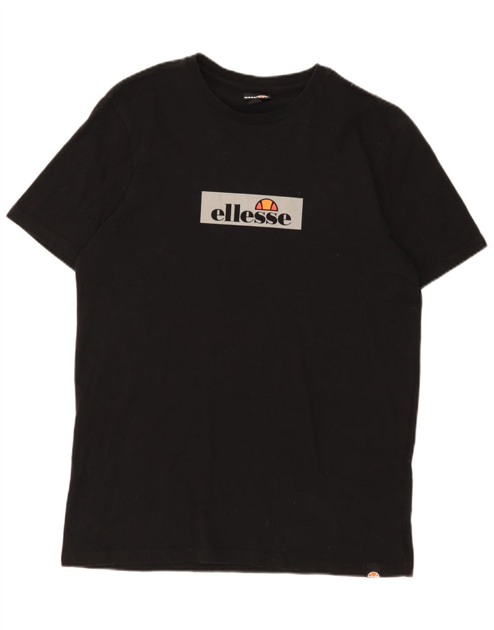 Ellesse Camiseta masculina gráfica top médio preto