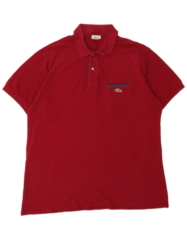 Camisa polo masculina LACOSTE tamanho 6 XL algodão vermelho