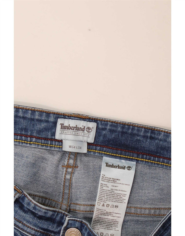 Timberland Mens Slim Jeans W34 L34 Azul Algodão