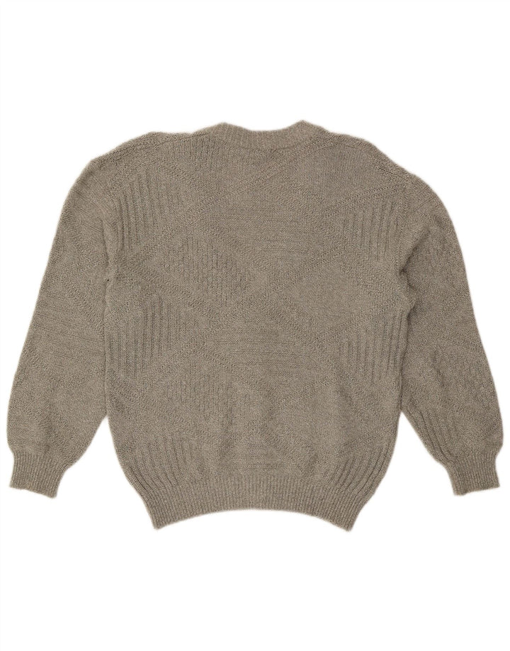 Suéter Cardigan Masculino Vintage IT 50 Grande Cinza