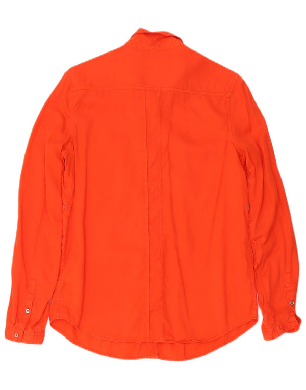 Camisa Calvin Klein Jeans Feminina UK 14 Médio Laranja Lyocell