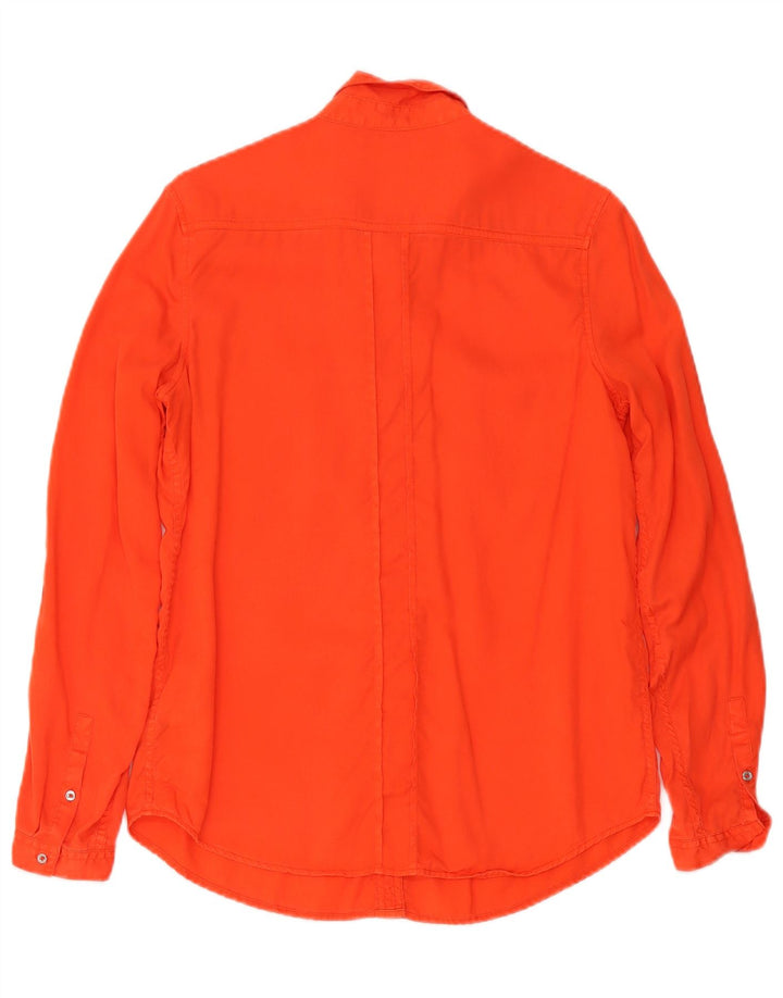 Camisa Calvin Klein Jeans Feminina UK 14 Médio Laranja Lyocell