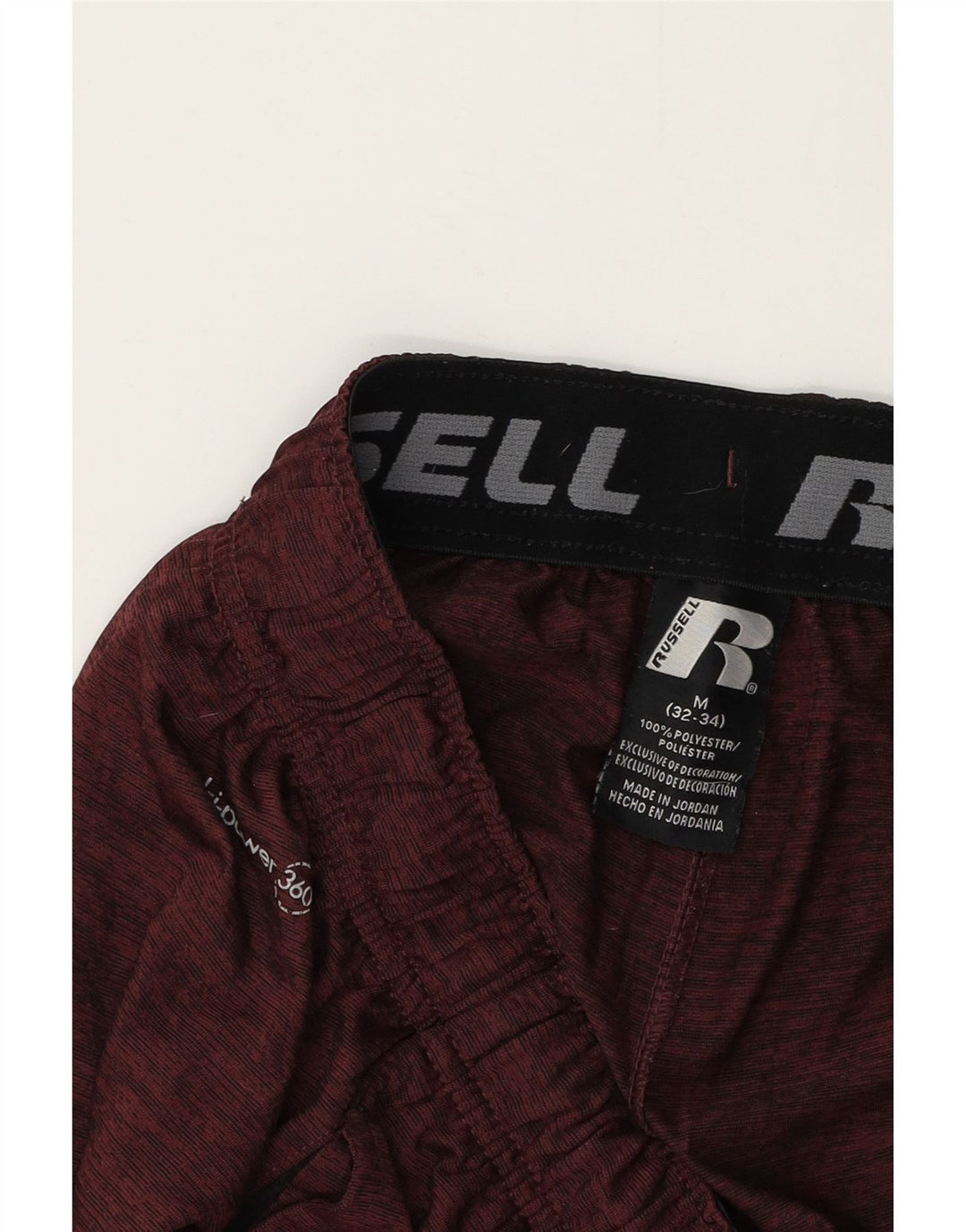 RUSSELL ATLÉTICO Masculino Dri-Power Sport Shorts Médio Marrom Colourblock