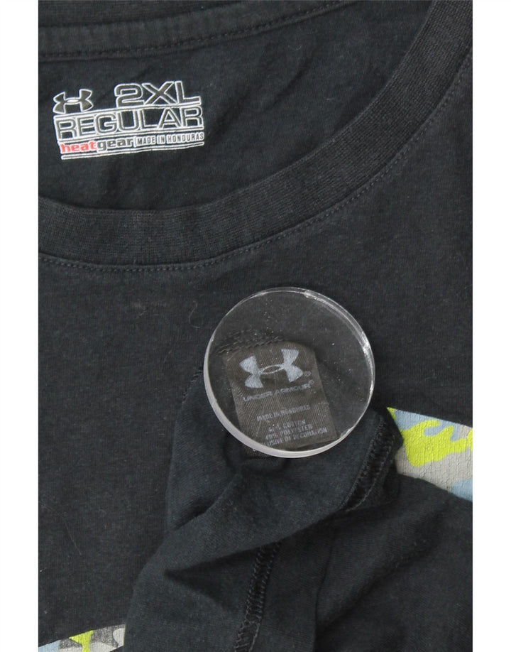 Camiseta gráfica masculina UNDER ARMOUR Heat Gear Regular Fit Top 2XL preta