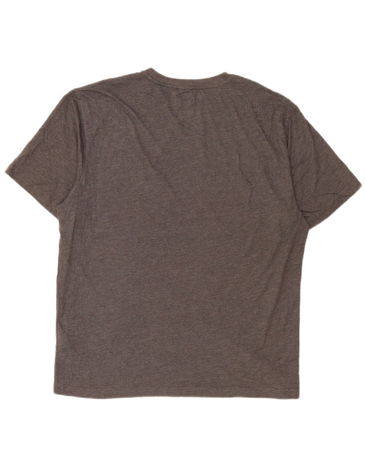 Camiseta gráfica masculina Reebok Top grande algodão cinza