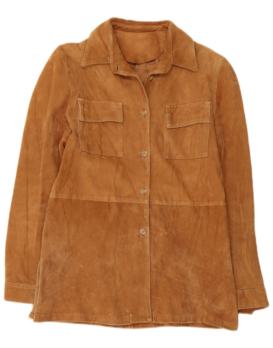 Jaqueta feminina VINTAGE de camurça IT 44 couro bege médio