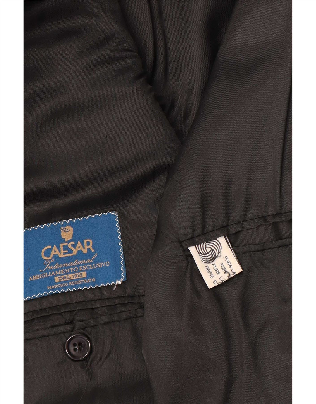 Jaqueta blazer masculina Caesar Double Breasted Reino Unido 38 lã cinza médio