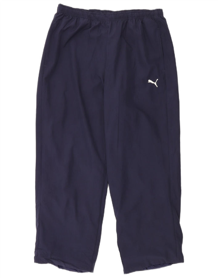 Calça de treino masculina PUMA grande poliéster azul marinho