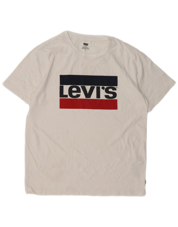 Camiseta gráfica masculina Levi's Top médio algodão branco