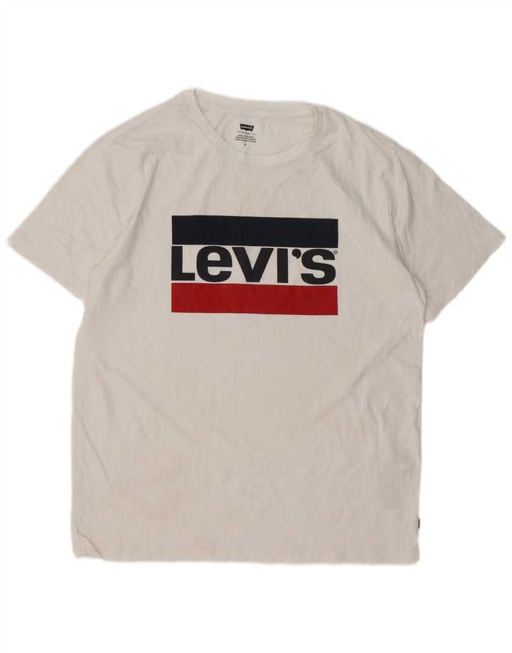 Camiseta gráfica masculina Levi's Top médio algodão branco