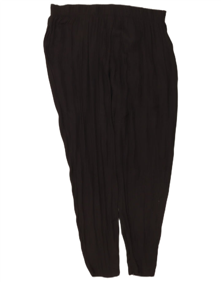 Calça chino feminina Benetton UK 12 médio W34 L26 poliéster preto