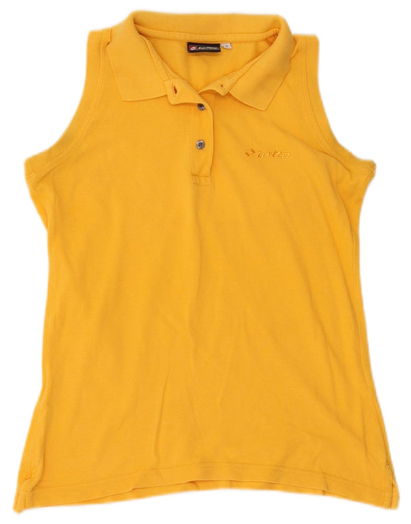 Camisa polo feminina sem mangas Lotto UK 10 pequena amarela